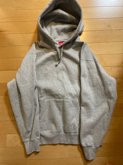 Supreme Satin Applique Hooded Sweatshirt "Heather Grey"