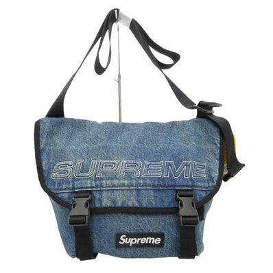 Supreme シュプリーム 25AW Denim Messenger Bag デニム メッセンジャー ショルダーバッグ インディゴブルー系 ブラック系【極上美品】【中古】