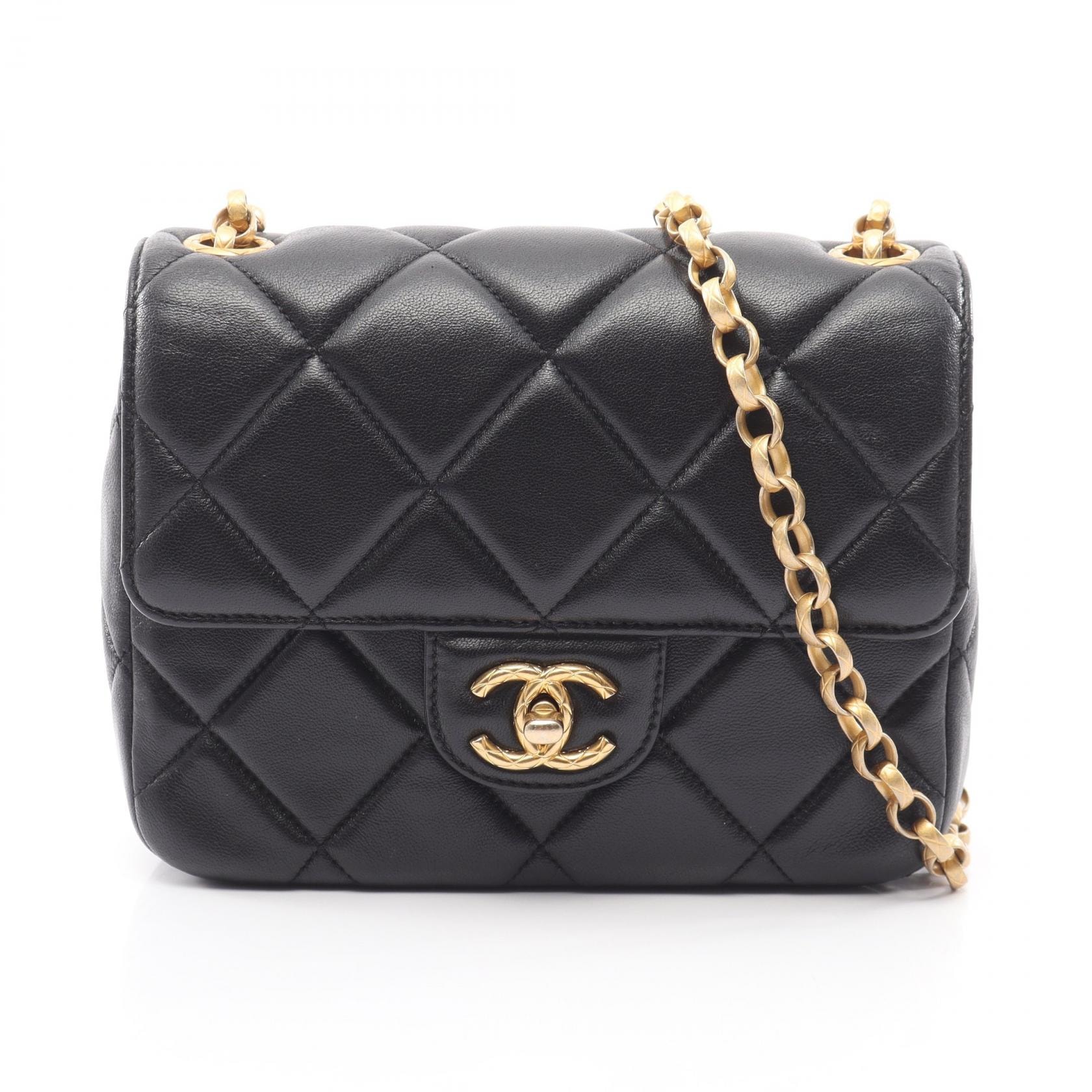 シャネル CHANEL マトラッセ ショルダーバッグ バッグ ラムスキン(羊革) レディース ブラック系 【中古】