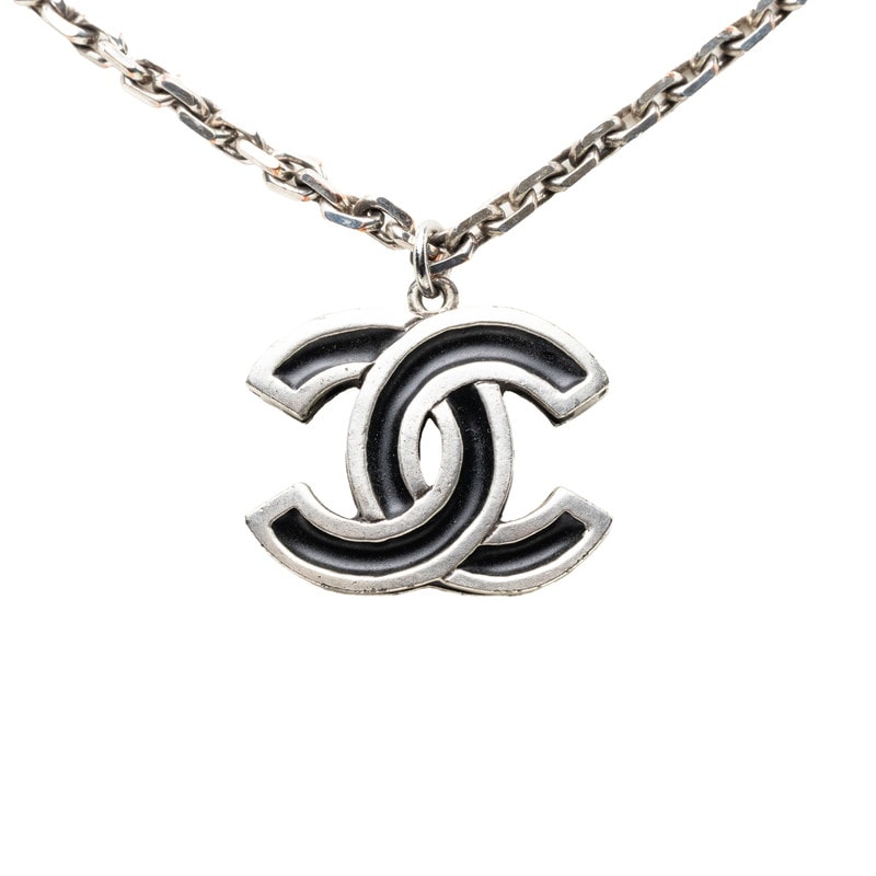 シャネル ココマーク チェーン ペンダント ネックレス シルバー メタル レディース CHANEL 【中古】