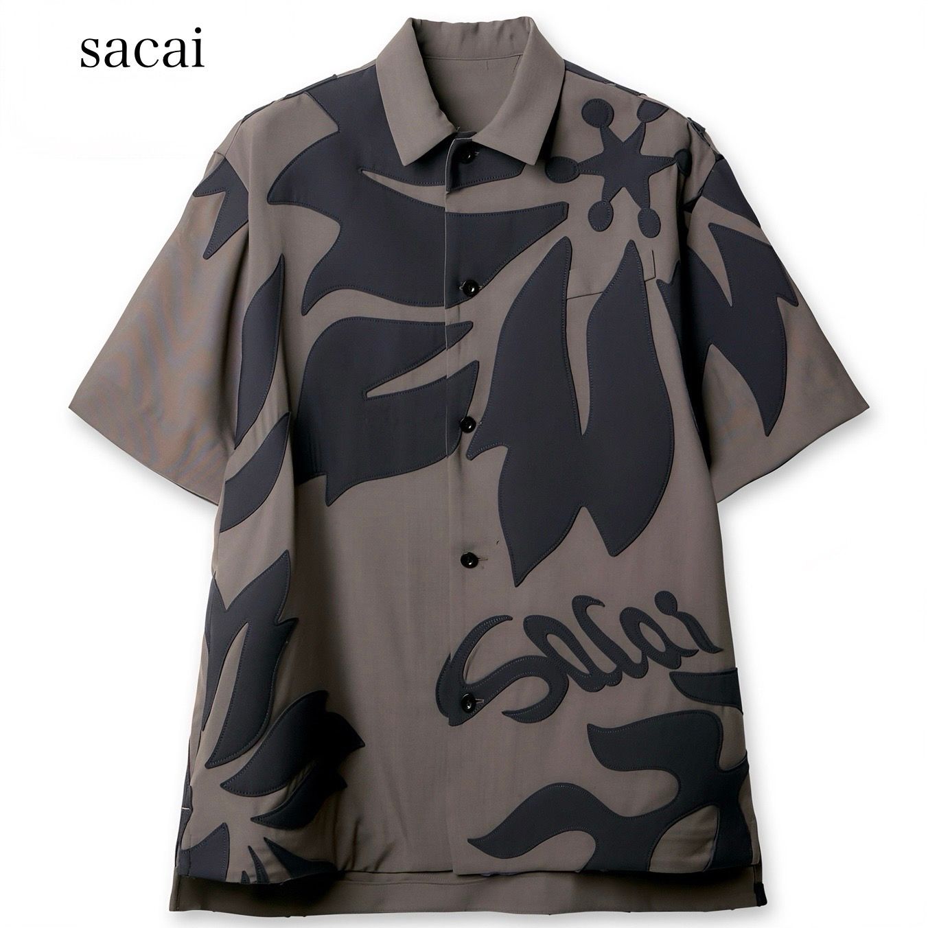 即完 新品タグ付き【24SS】sacai サカイ 半袖シャツ フローラル グレー