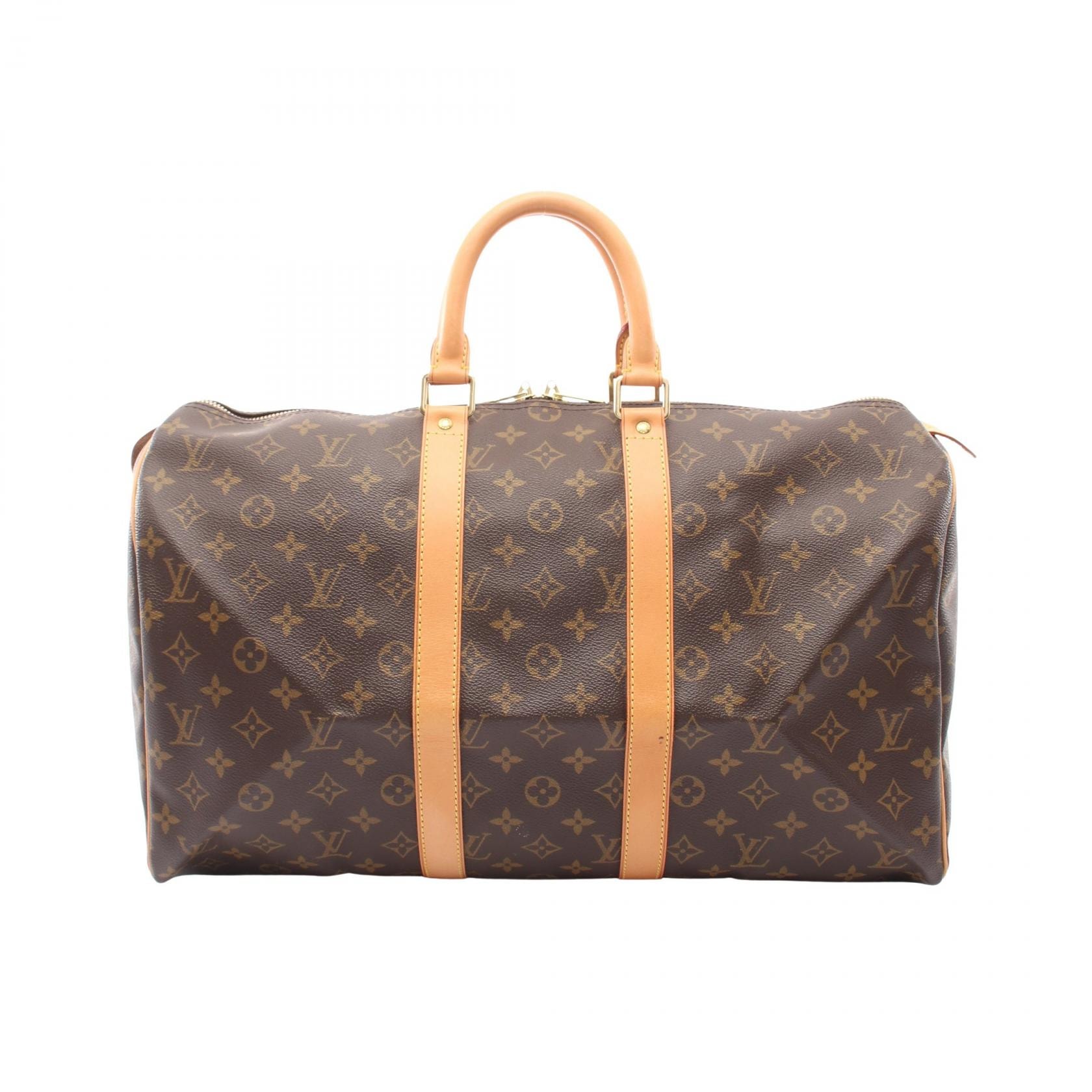 ルイ・ヴィトン LOUIS VUITTON キーポル45 モノグラム ボストンバッグ バッグ PVCコーティングキャンバス レザー モノグラム メンズ レディース ブラウン系 M41428 【中古】