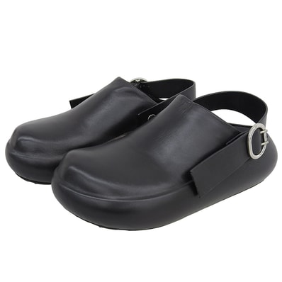 ジルサンダー 新品同様 SABOT アンクルストラップ ラウンドトゥ フラット シューズ メンズ 黒 ブラック 39 J15ZJ0010 39