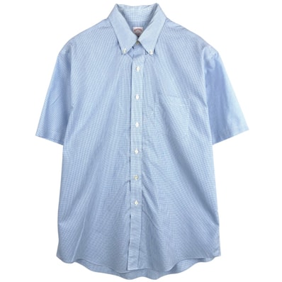 古着 ブルックスブラザーズ Brooks Brothers Est.1818 ギンガムチェック 半袖 ボタンダウン チェックシャツ メンズL相当/eaa665152