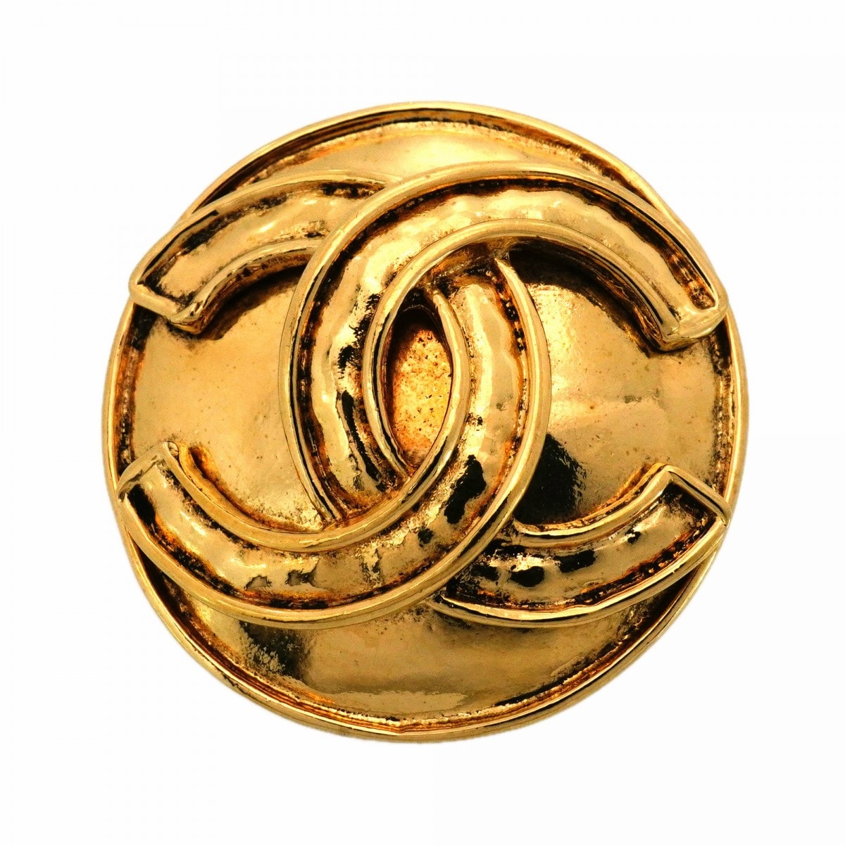 ★SALE【6jcb0754-k】シャネル ブローチ ヴィンテージ ココマーク 丸型 サークル GPメッキ ゴールド【中古】レディース