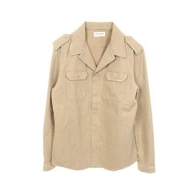 サンローランパリ SAINT LAURENT PARIS ダメージ加工 ミリタリー 衣料品 アウター コットン メンズ カーキ系 【中古】
