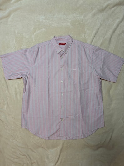 Supreme Loose Fit Oxford S/S Shirt "Pink Stripe" (25SS)