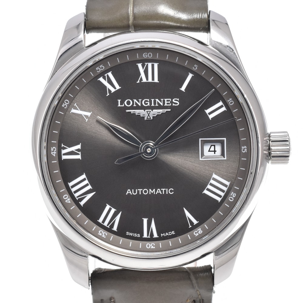 ロンジン LONGINES L2.257.4 マスターコレクション グレー 自動巻き レディース 美品 腕時計 O#151215
