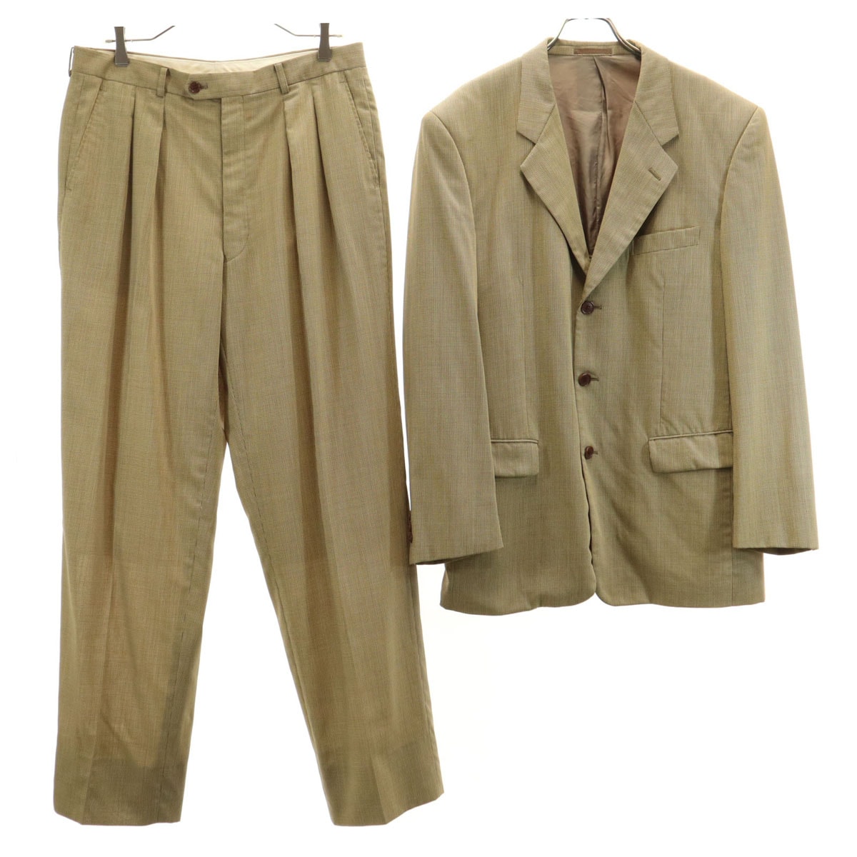 Paul Smith ポールスミス 日本製 総柄 スーツ 上下セットアップ XL ベージュ系