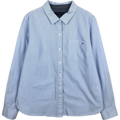 古着 トミーヒルフィガー TOMMY HILFIGER 長袖 コットンストライプシャツ レディースM相当/eaa650429