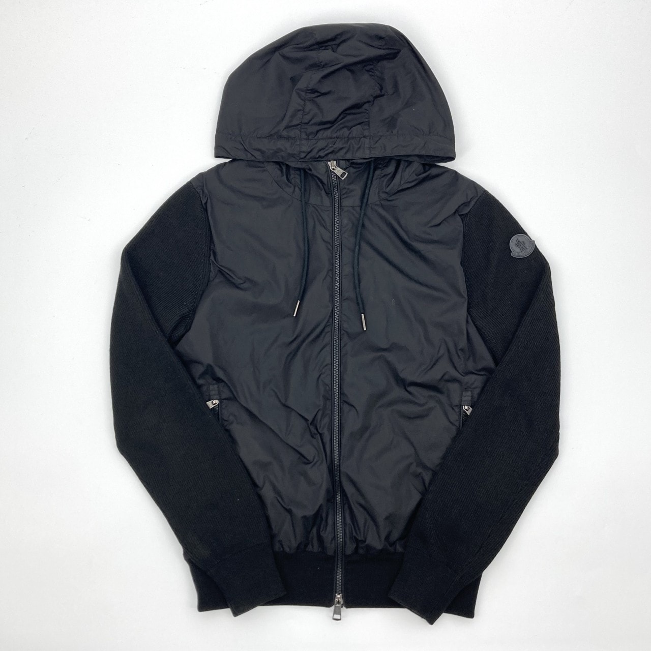 MONCLER(モンクレール) マッリョーネ トリコット カーディガン ハイブリッド ジップアップパーカー アクリル / ウール / ナイロン C20919404300 97551 ブルゾン ブラック