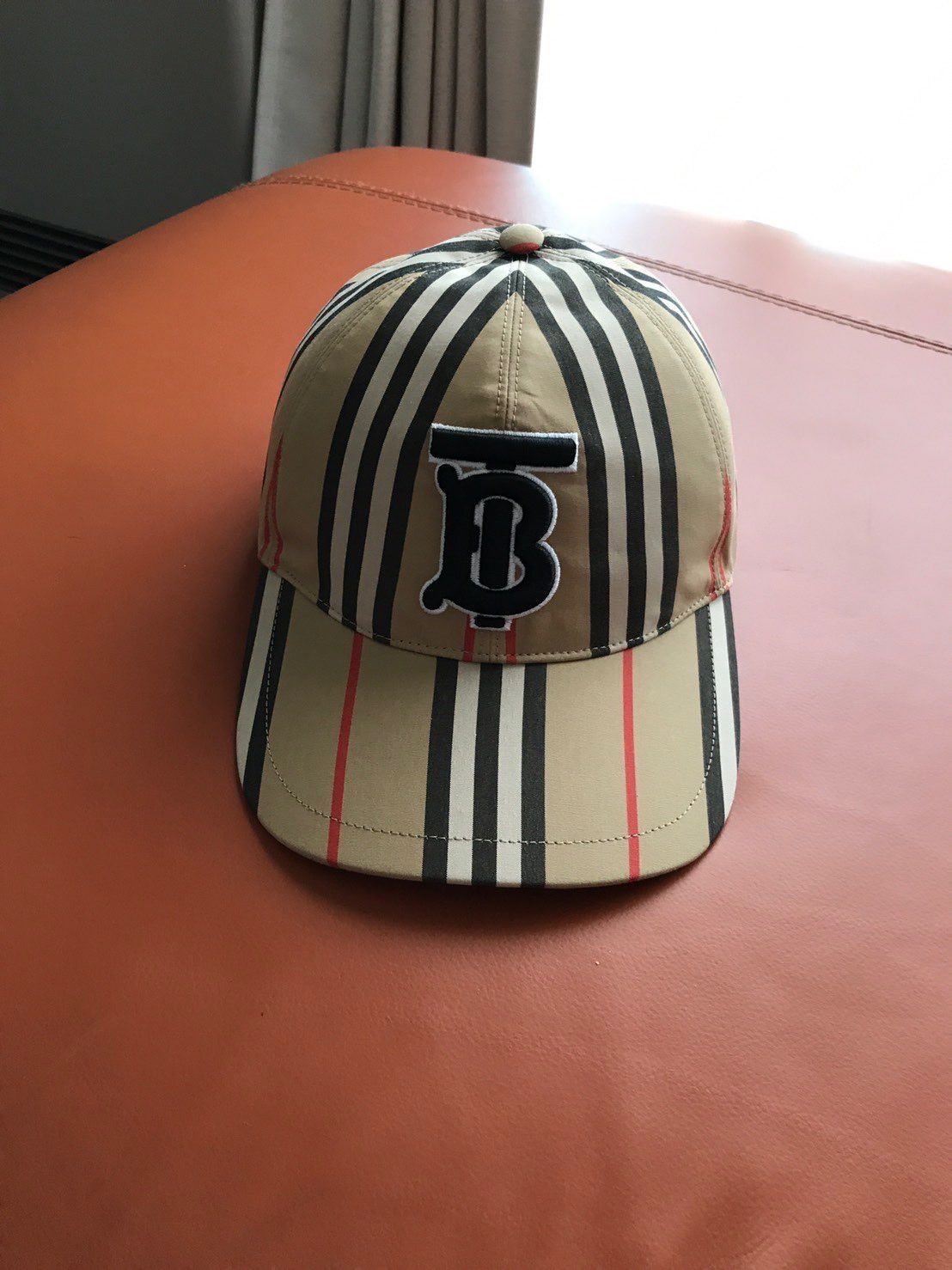 Burberry Monogram Motif Vintage Check Cotton Baseball Cap "Archive Beige"