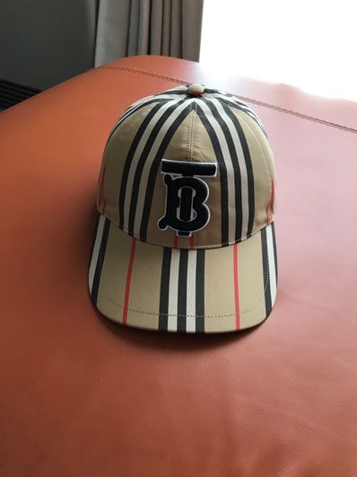 Burberry Monogram Motif Vintage Check Cotton Baseball Cap "Archive Beige"