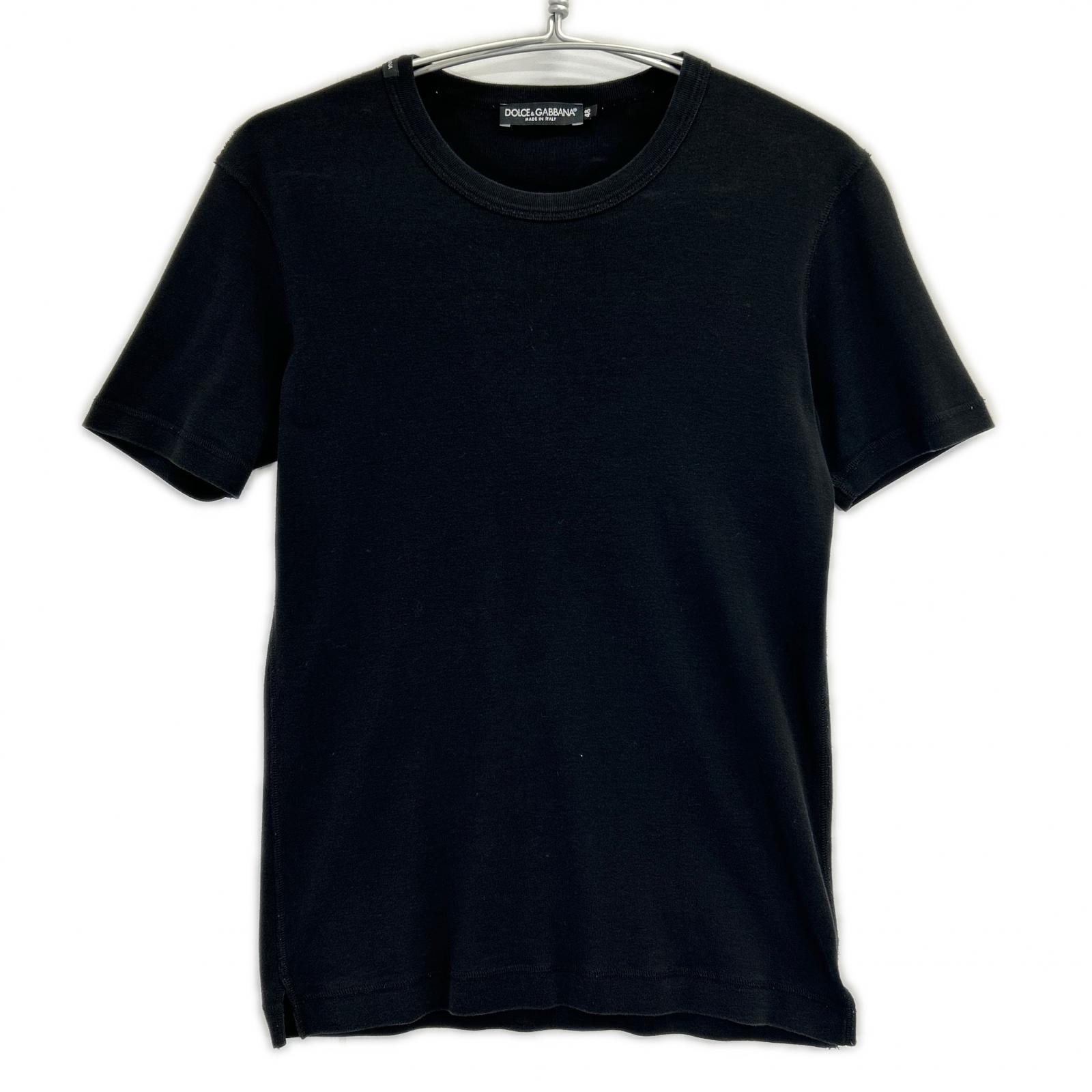 ドルチェアンドガッバーナ G8HI7T FU7EQ ブラック クルーネック 半袖 Tシャツ 48