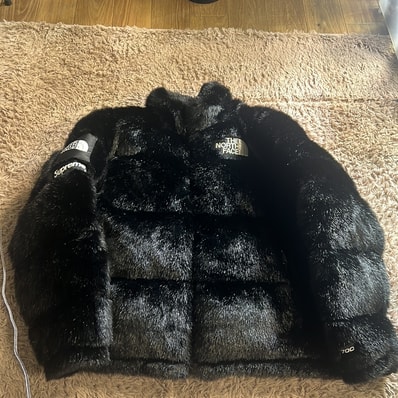 Supreme x The North Face Faux Fur Nuptse Jacket "Black"