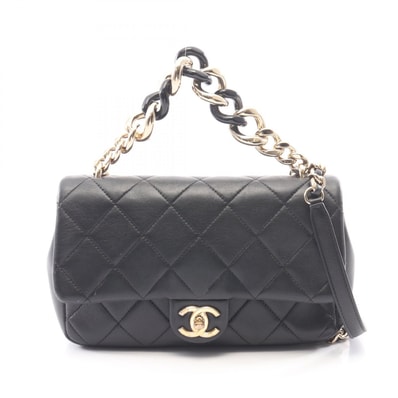 シャネル CHANEL マトラッセ 2WAY ショルダーバッグ バッグ ラムスキン(羊革) レディース ブラック系 【中古】