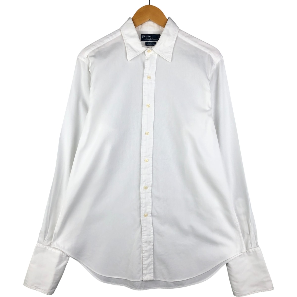 古着 ラルフローレン Ralph Lauren POLO by Ralph Lauren ANDREW カフスシャツ 長袖 コットンシャツ メンズL相当/eaa590704