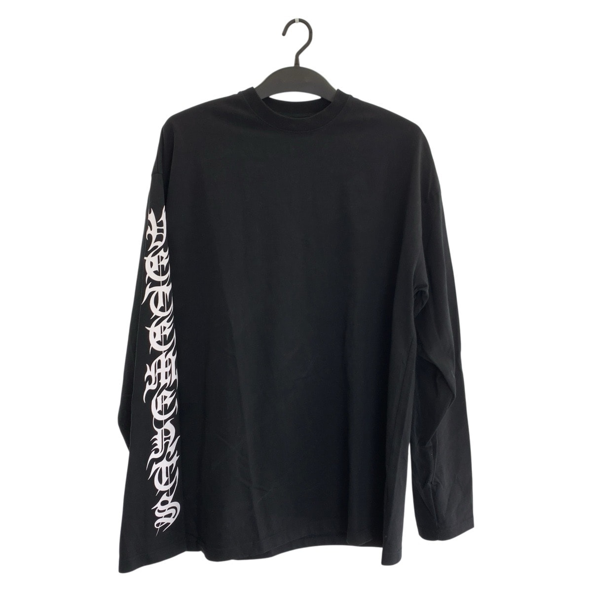 美品 VETEMENTS ヴェトモン GOTHIC LOGO LONG SLEEVE サイズS ブラック 黒 コットン 長袖Tシャツ ロングスリーブTシャツ 604001 【中古】