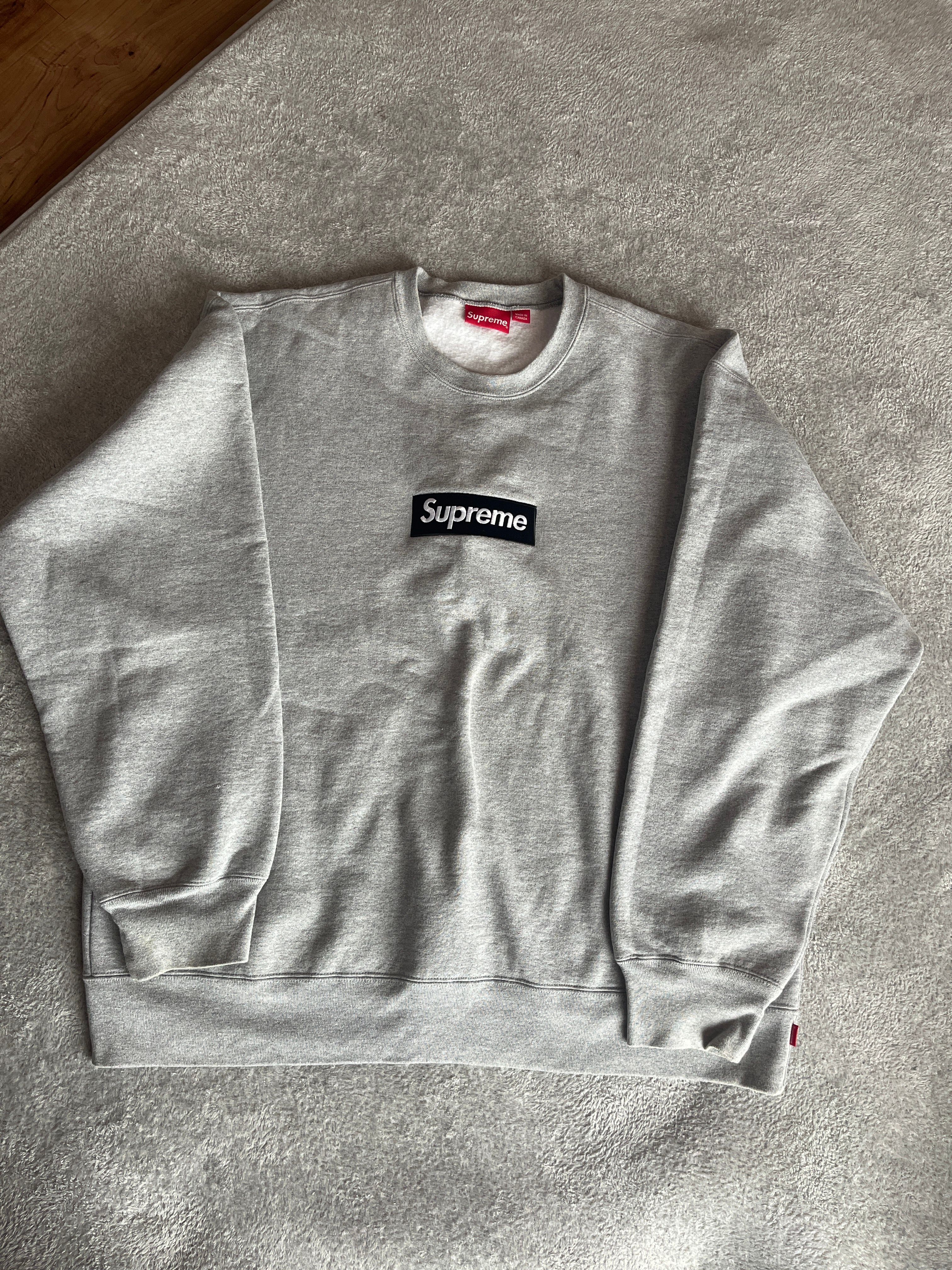 Supreme Box Logo Crewneck "Heather Grey" (22FW)