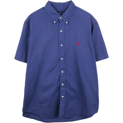 古着 ラルフローレン Ralph Lauren RALPH LAUREN FEATHER WEIGHT TWILL 半袖 ボタンダウンシャツ メンズXL相当/eaa658037