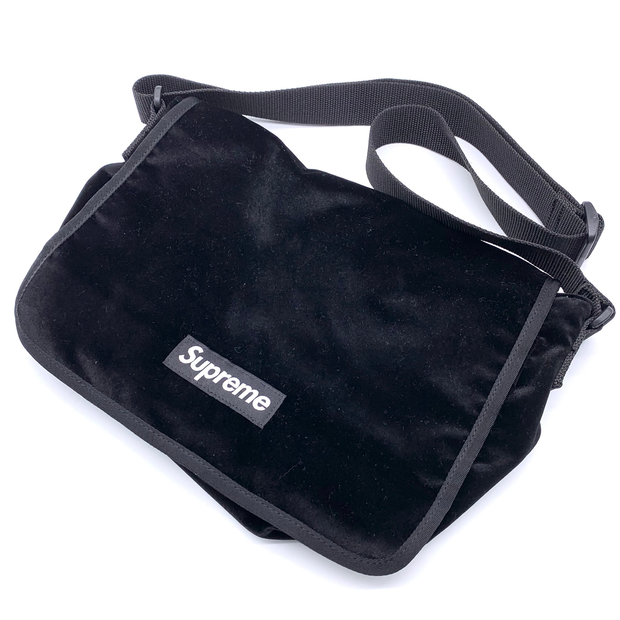 Supreme Velvet Small Messenger Bag "Black"
