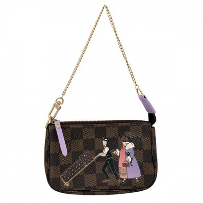 LOUIS VUITTON ルイヴィトン ハンドバッグ ダミエ ミニポシェットアクセソワール イリュストレ アクセサリーポーチ N63003 モノグラムキャンバス ブラウン 茶 パープル 紫
ゴールド金具 レディース【中古品】