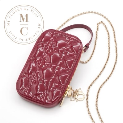Dior Lady Dior Phone Holder "Red"