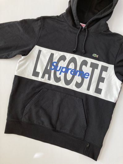 Supreme / Lacoste Logo Panel Hooded Sweatshirt "Black"