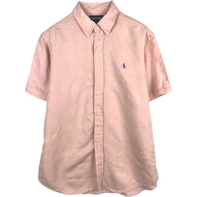 古着 ラルフローレン Ralph Lauren POLO GOLF ポロゴルフ CUSTOM FIT 半袖 ボタンダウンシャツ メンズL相当/eaa649204