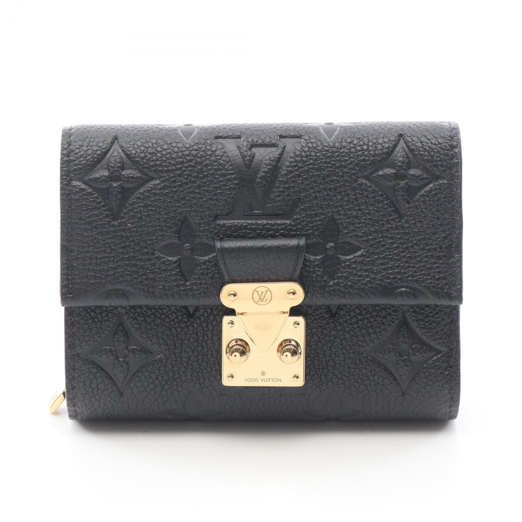 ルイ・ヴィトン LOUIS VUITTON ポルトフォイユ メティス コンパクト 三つ折り財布 財布 レザー モノグラム・アンプラント ノワール レディース ブラック系 M80880 【中古】