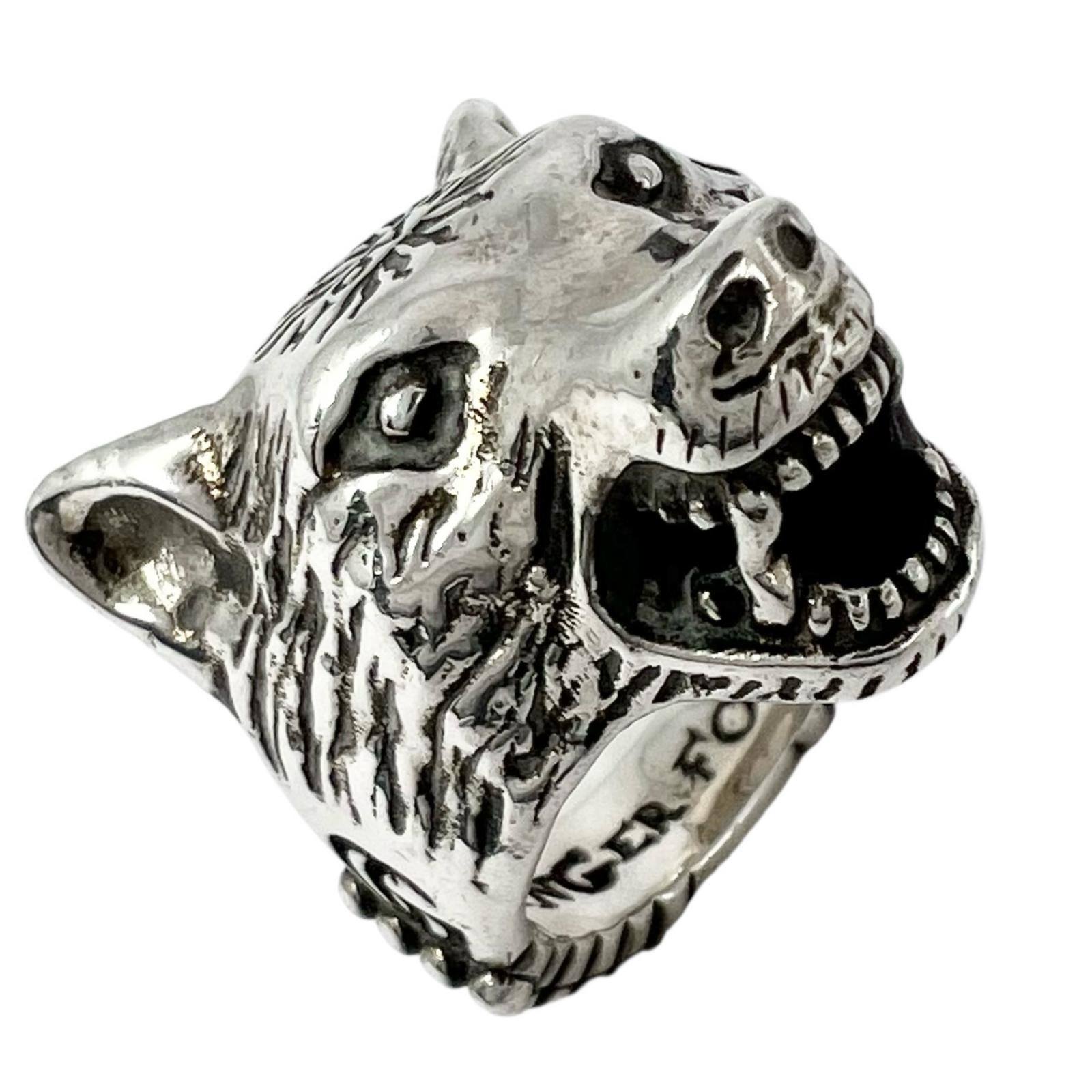 グッチアンガーフォレスト ウルフヘッドリング・指輪 メンズ