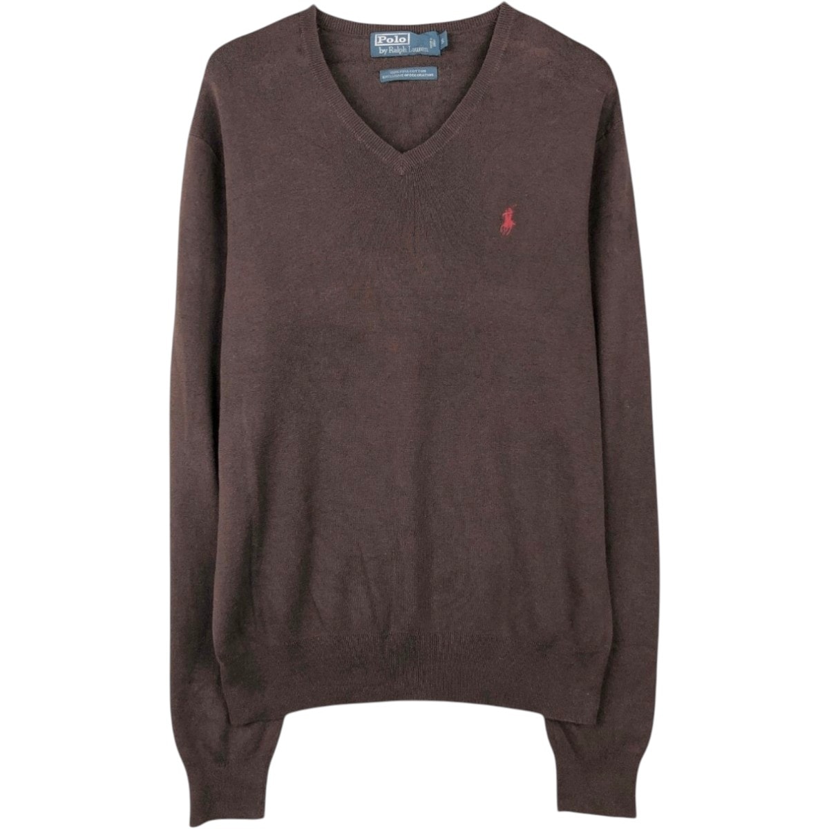 古着 ラルフローレン Ralph Lauren POLO by Ralph Lauren Vネック ピマコットンニットセーター メンズS相当/eaa670147