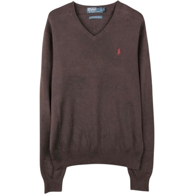 古着 ラルフローレン Ralph Lauren POLO by Ralph Lauren Vネック ピマコットンニットセーター メンズS相当/eaa670147