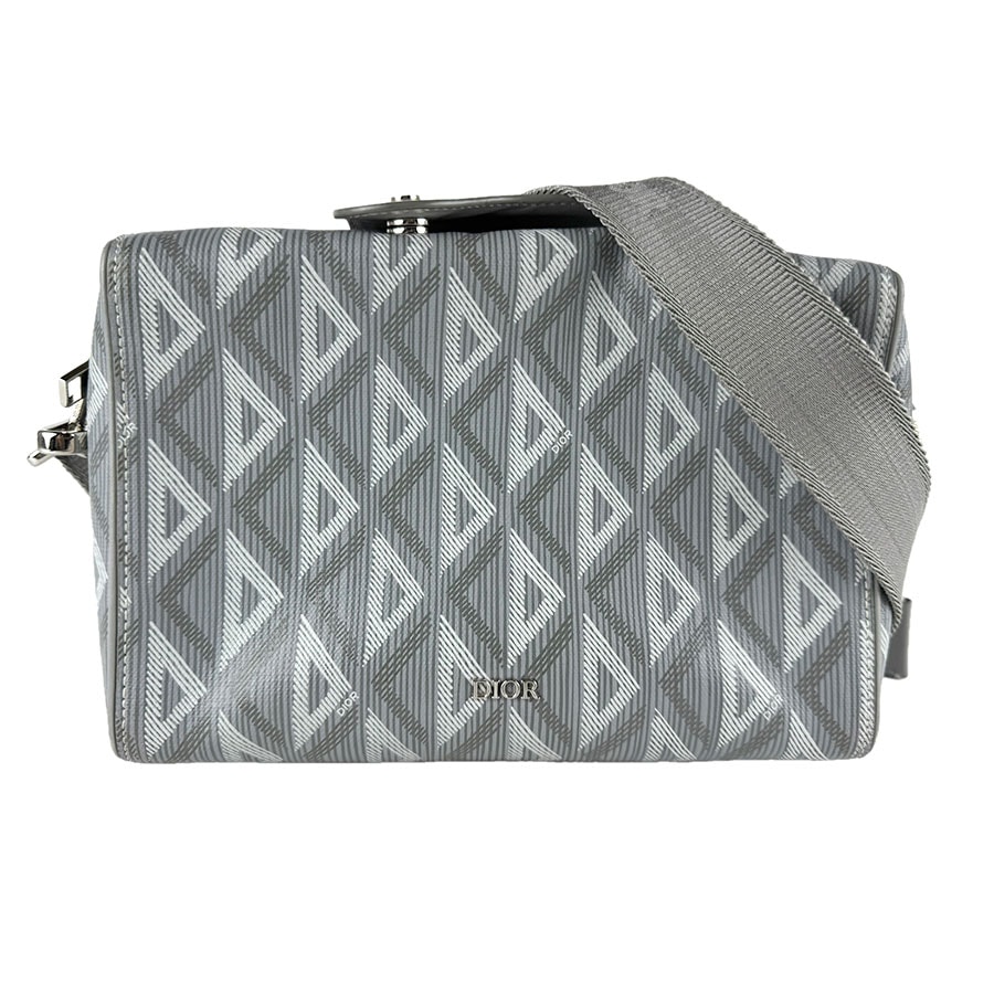 ディオール Dior 斜め掛けショルダーバッグ PVC/レザー グレー シルバー メンズ【中古】 z9270