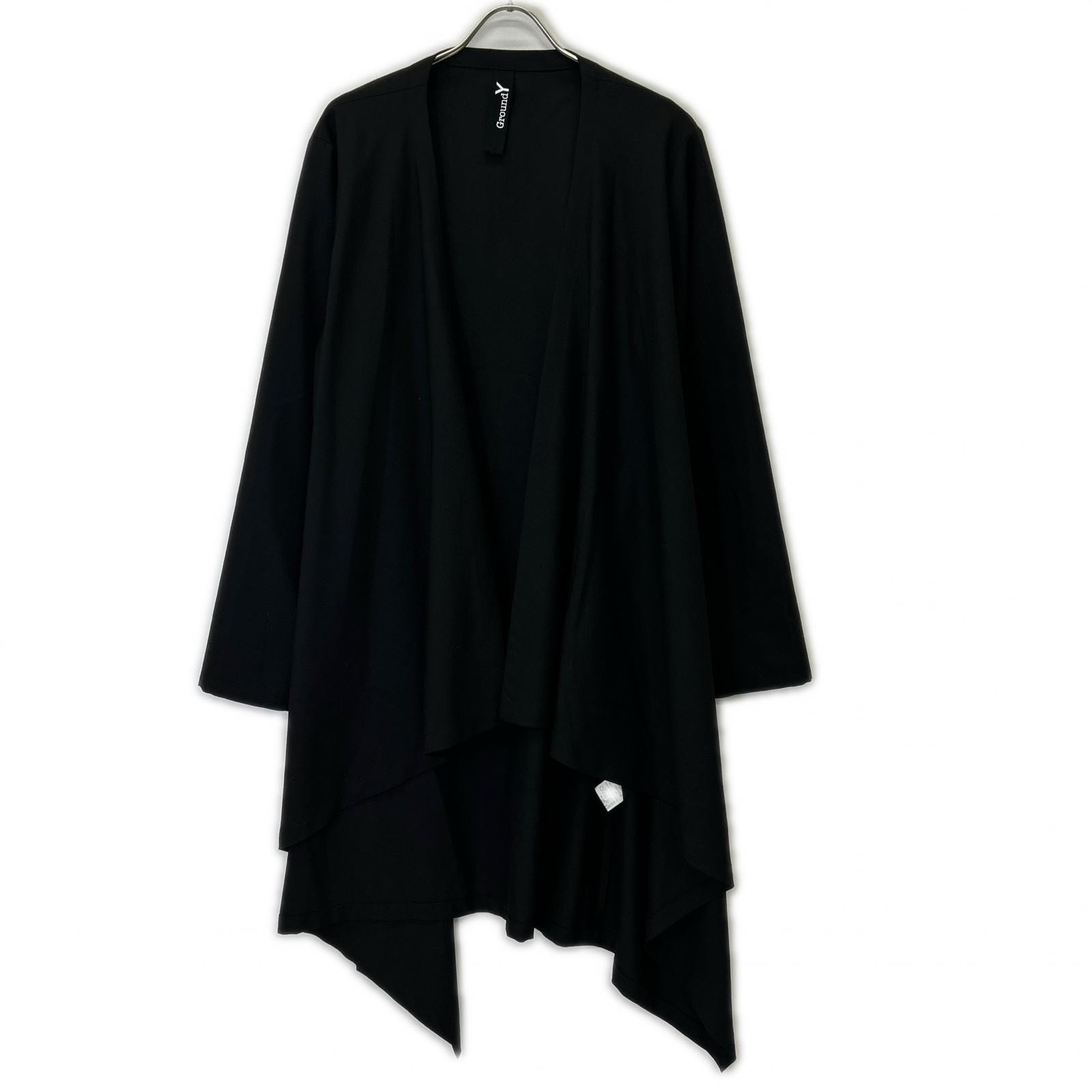 グラウンドワイ ブラック GA-D06-100 baberdine long drape jacket 3