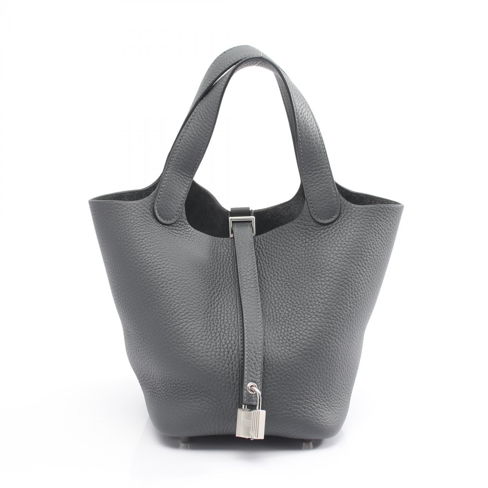 エルメス HERMES ピコタンロックPM グリミスティ ハンドバッグ バッグ レザー トリヨンクレマンス トリヨンクレマンス K刻印(2025年製造) レディース グレー系 【中古】