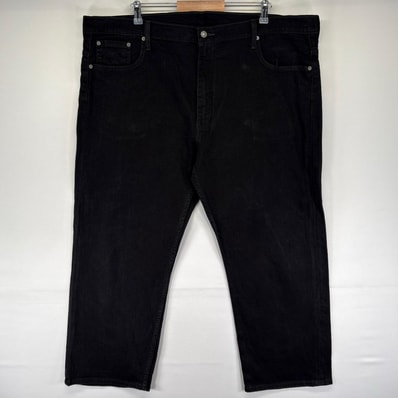 古着 リーバイス Levi's デニム パンツ 569 ストレッチ ストレート ジップフライ 大きいサイズ W44 L30 ブラック系 メンズ