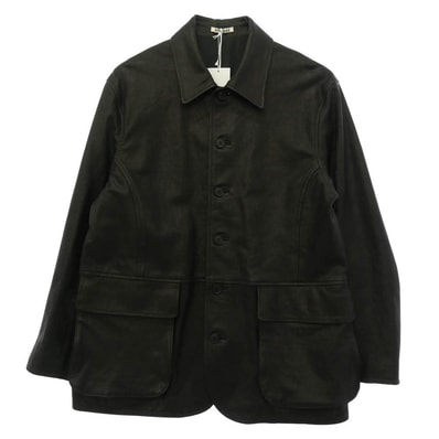 AURALEE オーラリー 26SS A26SB01BL TEXTURED LAMB LEATHER BLOUSON レザー ブルゾン ジャケット ブラウン系 4【極上美品】【中古】