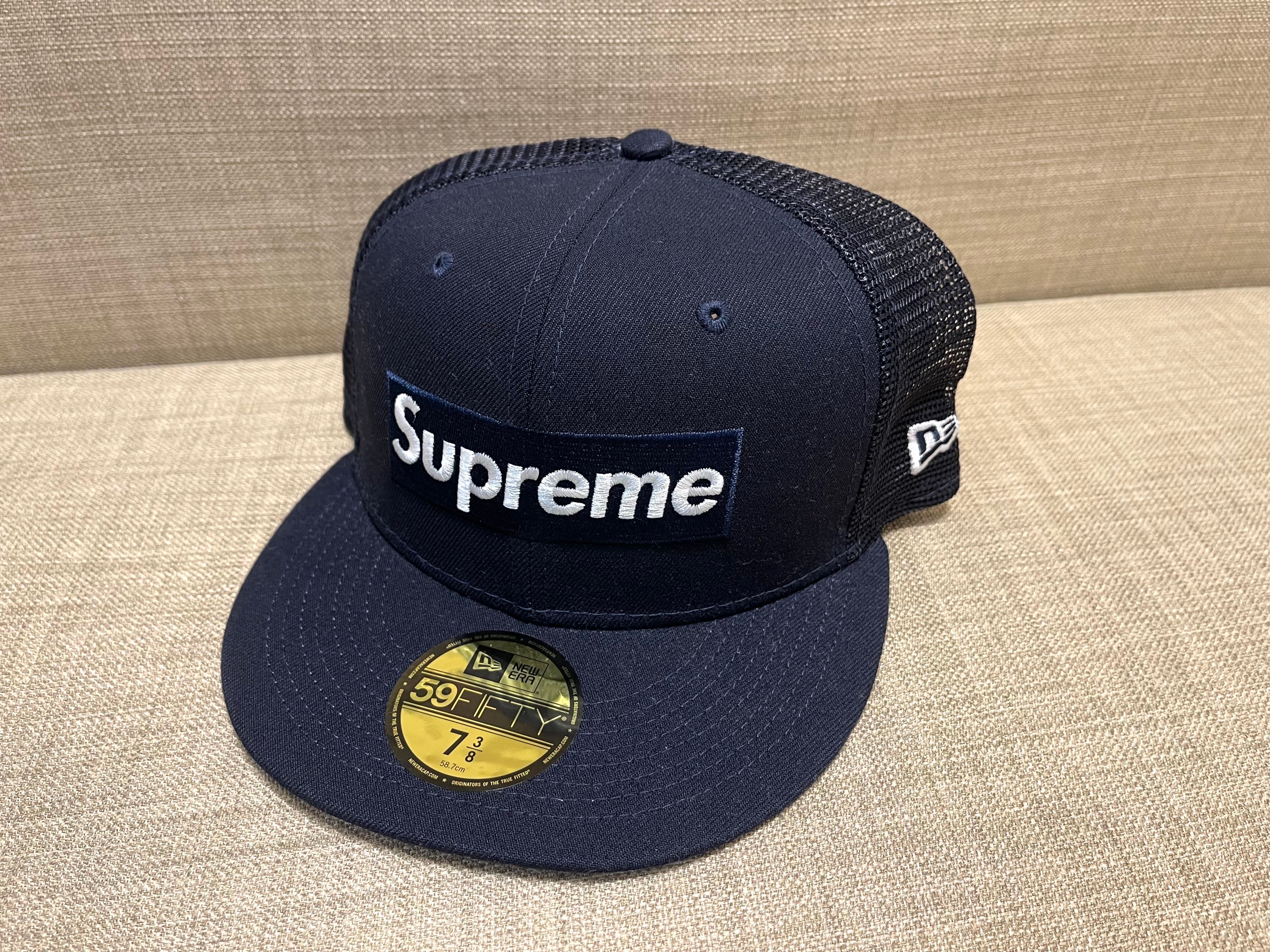 Supreme Box Logo Mesh Back New Era "Navy" (22SS)