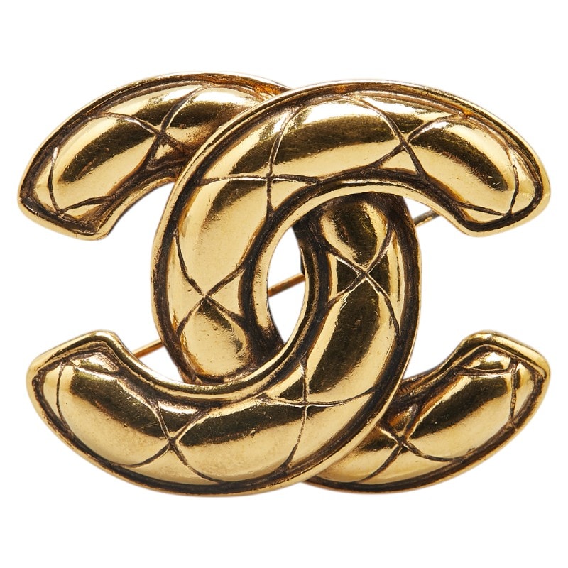 シャネル ココマーク マトラッセ ブローチ ゴールド メッキ レディース CHANEL 【中古】