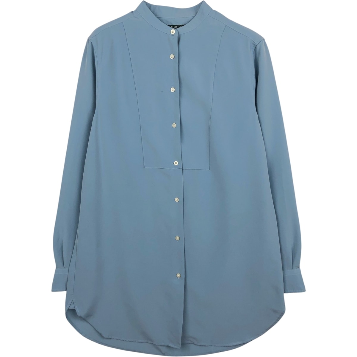 古着 ラルフローレン Ralph Lauren LAUREN ローレン ノーカラー 長袖 ポリシャツ レディースM相当/eaa626400