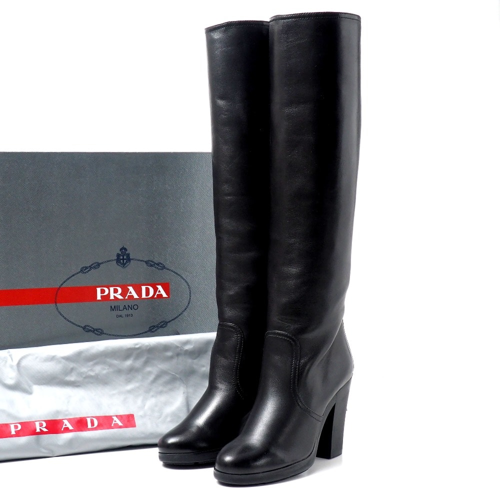 【美品】Prada プラダスポーツPradasports 革靴レザーロングブーツ Prada プラダスポーツPradasports 革靴レザーロングブーツ