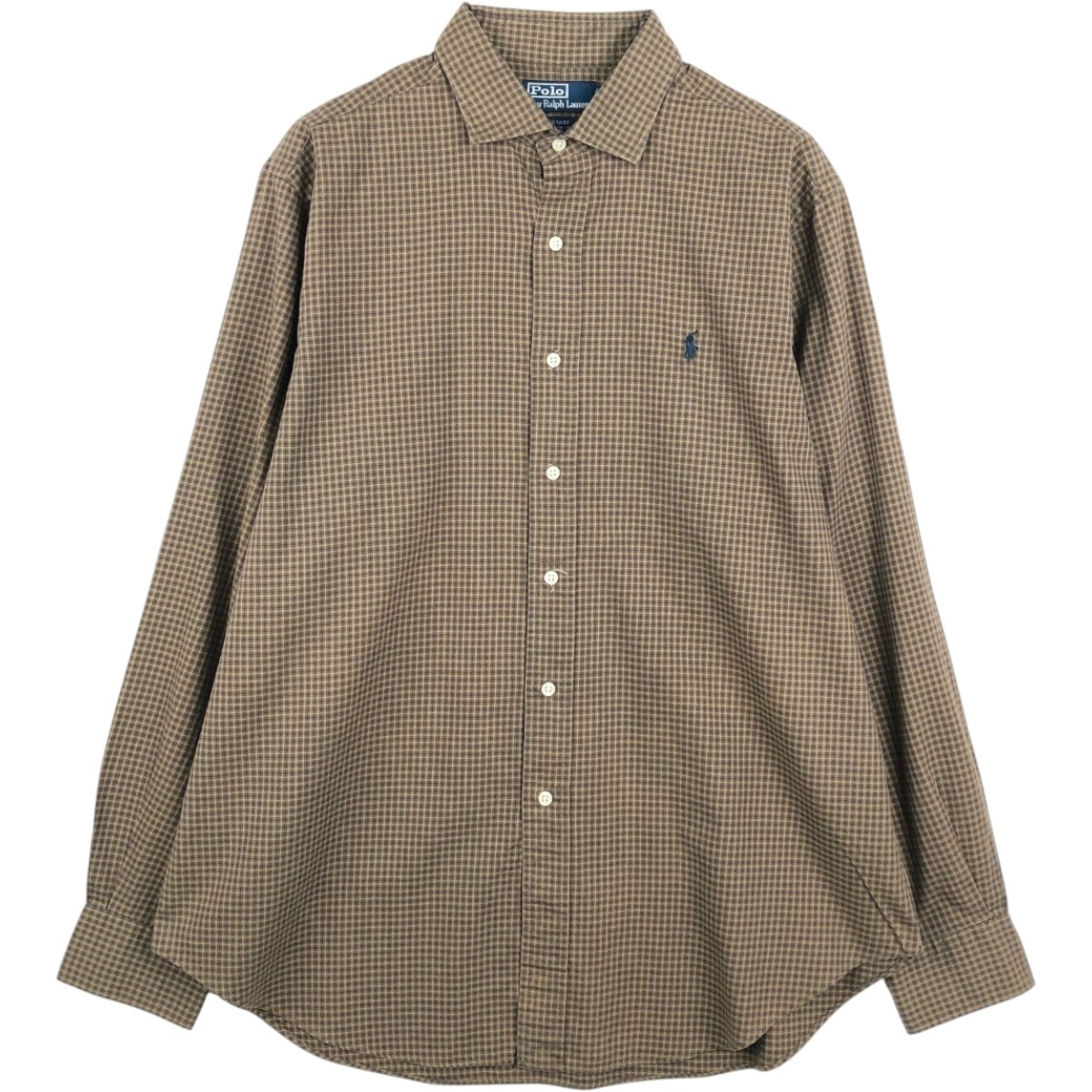 古着 ラルフローレン Ralph Lauren POLO by Ralph Lauren ESTATE CLASSIC FIT ワイドカラー 長袖 コットンチェックシャツ メンズL相当/eaa676786