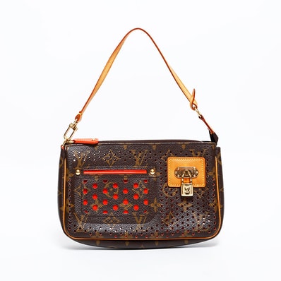 ヴィトン LV 2008年製 モノグラム ペルフォ ポシェット アクセソワール ショルダーバッグ【中古】