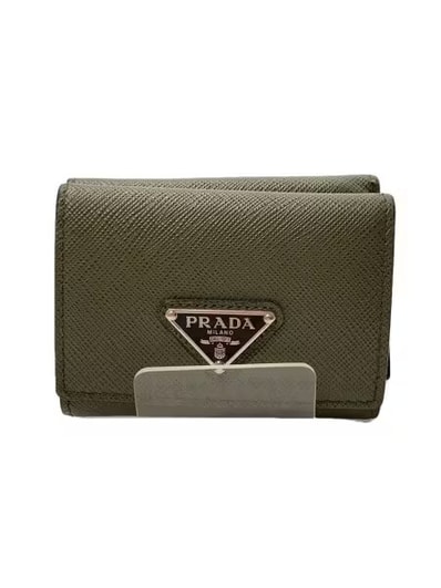 PRADA Saffiano Triangle Wallet "Green"