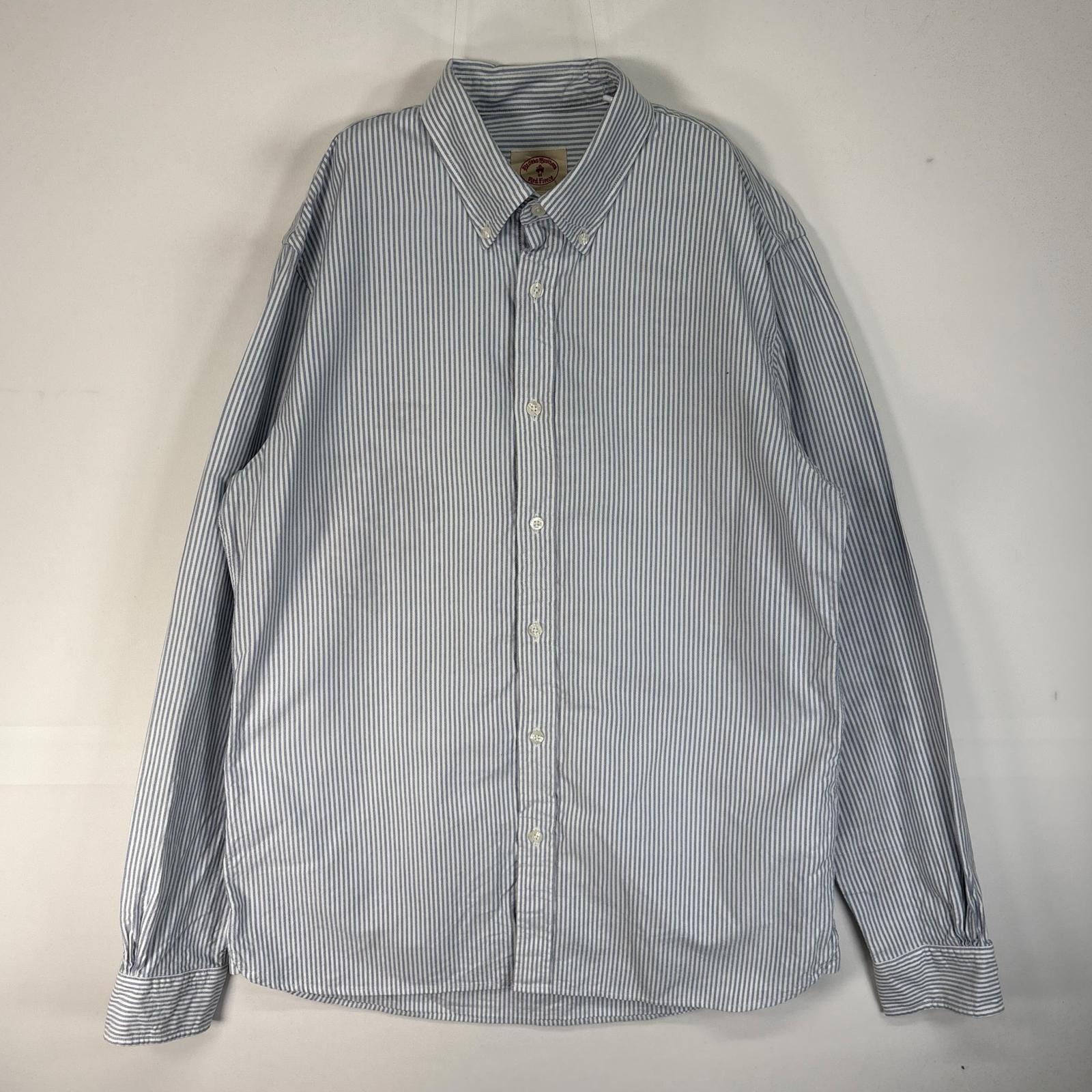 古着 ブルックスブラザーズ Brooks Brothers 長袖シャツ RED FLEECE ボタンダウン オックスフォード L ブルー系 ストライプ メンズ