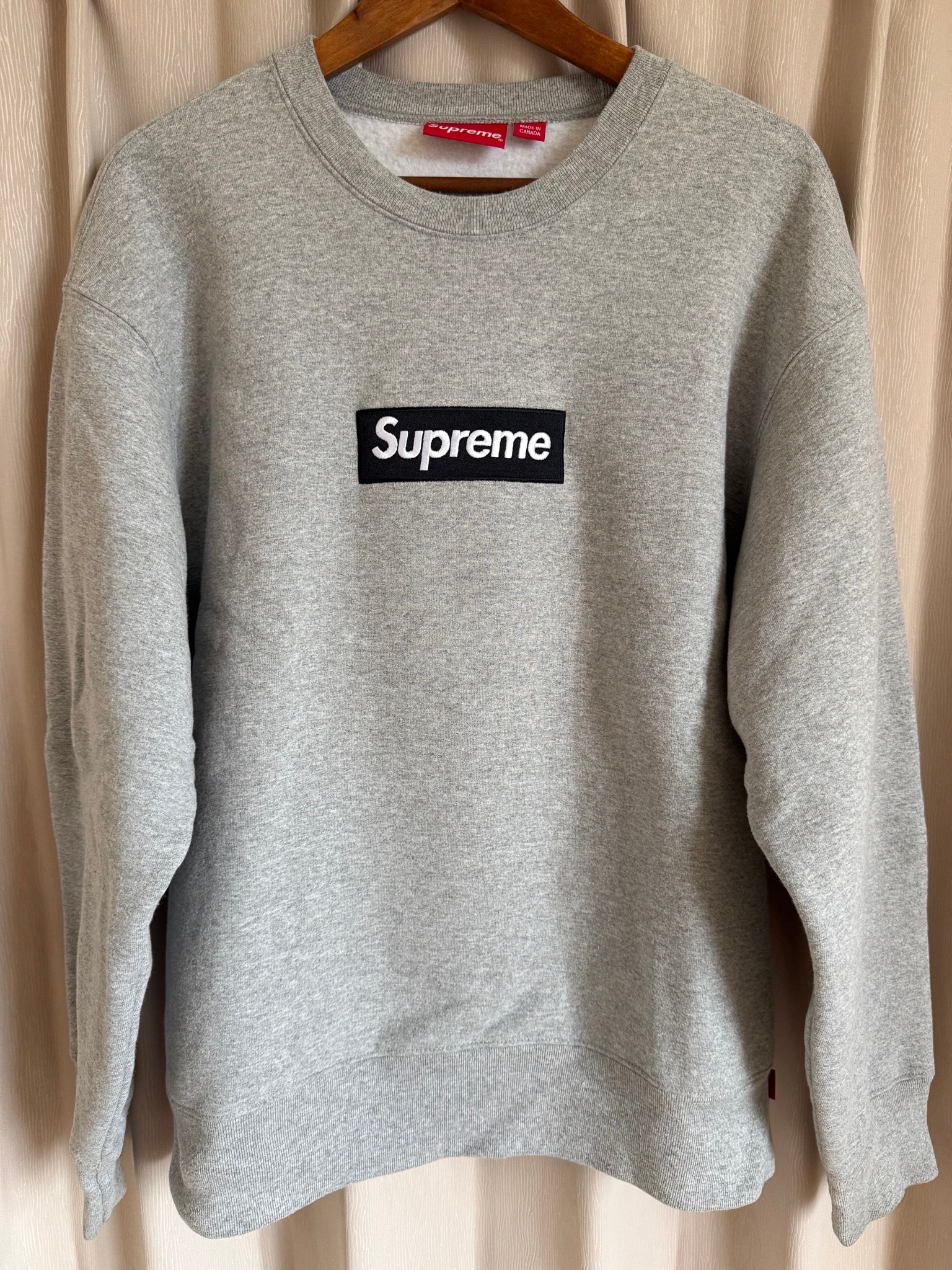 Supreme Box Logo Crewneck "Heather Grey" (22FW)