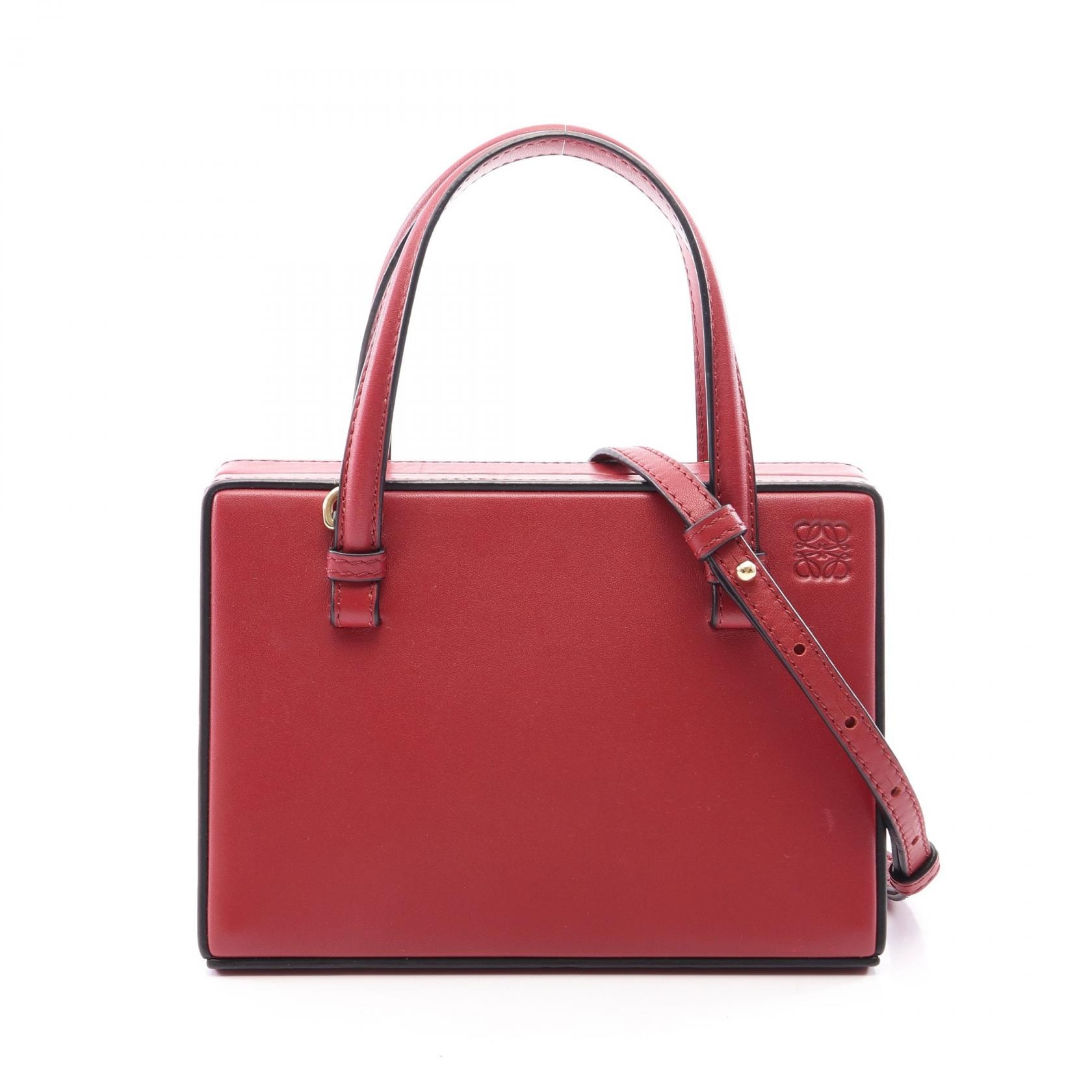 ロエベ LOEWE POSTAL SMALL ポスタル スモール 2WAY ハンドバッグ バッグ レザー レディース レッド系 【中古】