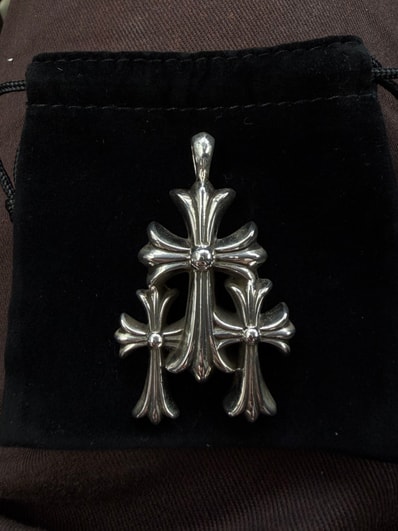 Chrome Hearts 3 CH Cross Small Pendant Top "Silver"
