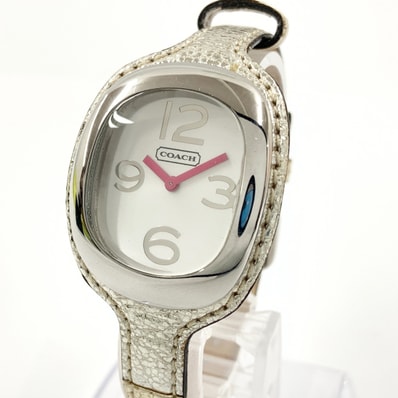 〇〇COACH コーチ レザー レディース クォーツ 腕時計 シルバー